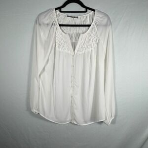 Women's Daniel Rainn Sheer White Blouse sz Medium